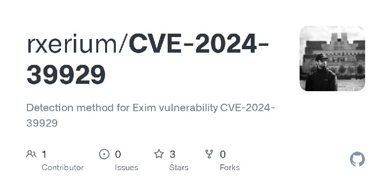GitHub - rxerium/CVE-2024-39929: Detection method for Exim vulnerability CVE-2024-39929
