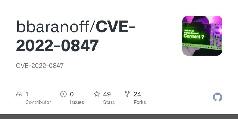 GitHub - bbaranoff/CVE-2022-0847: CVE-2022-0847
