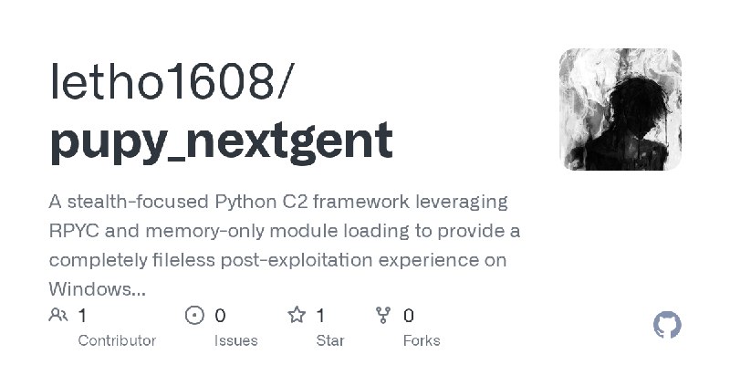 GitHub - letho1608/pupy_nextgent: A stealth-focused Python C2 framework leveraging RPYC and memory-only module loading to provide…