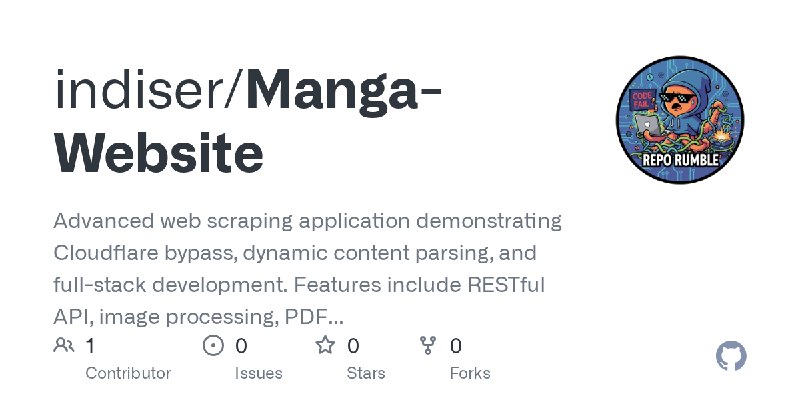 GitHub - indiser/Manga-Website: Advanced web scraping application demonstrating Cloudflare bypass,  dynamic content parsing, and…