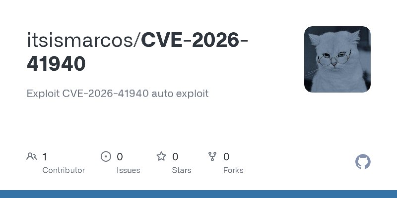 GitHub - itsismarcos/CVE-2026-41940: Exploit CVE-2026-41940 auto exploit
