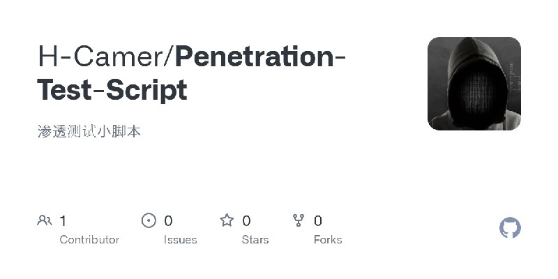 GitHub - H-Camer/Penetration-Test-Script: 渗透测试小脚本