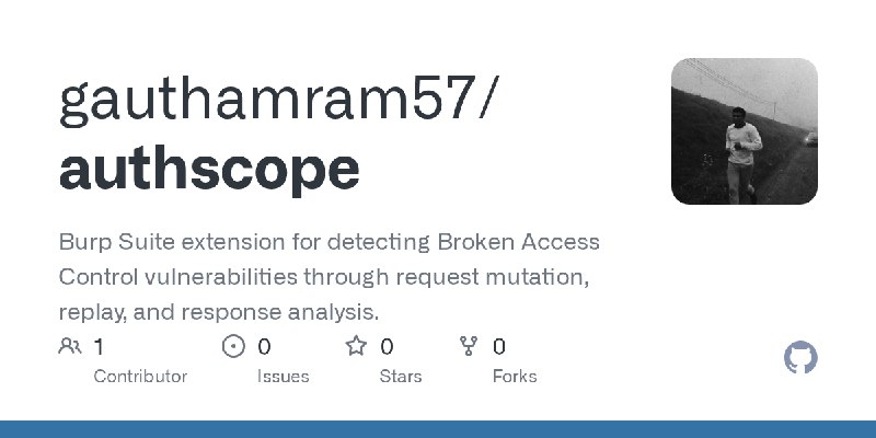GitHub - gauthamram57/authscope: Burp Suite extension for detecting Broken Access Control vulnerabilities through request mutation…