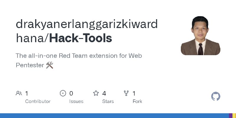 GitHub - drakyanerlanggarizkiwardhana/Hack-Tools: The all-in-one Red Team extension for Web Pentester 🛠