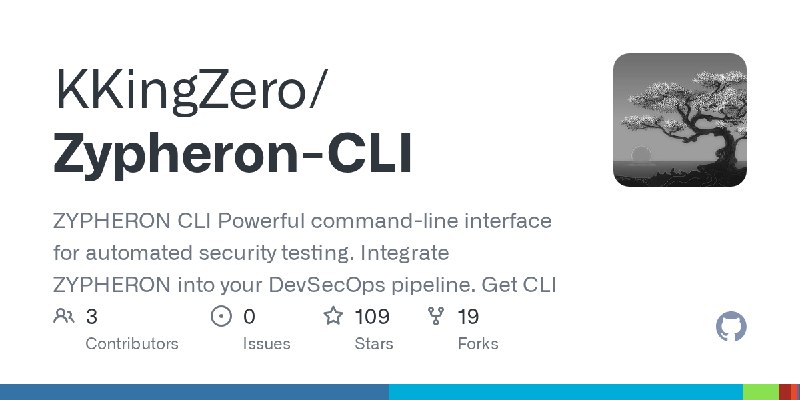 GitHub - KKingZero/Zypheron-CLI: ZYPHERON CLI Powerful command-line interface for automated security testing. Integrate ZYPHERON…