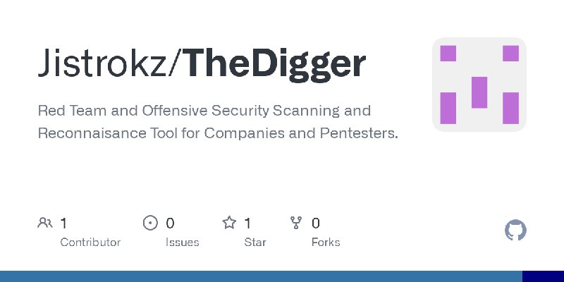 GitHub - Jistrokz/TheDigger: Red Team and Offensive Security Scanning and Reconnaisance Tool for Companies and Pentesters.