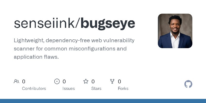 GitHub - senseiink/bugseye: Lightweight, dependency-free web vulnerability scanner for common misconfigurations and application…