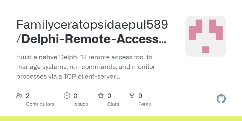 GitHub - Familyceratopsidaepul589/Delphi-Remote-Access-Tool-Base: Build a native Delphi 12 remote access tool to manage systems…