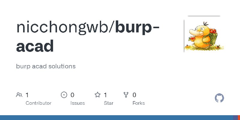 GitHub - nicchongwb/burp-acad: burp acad solutions