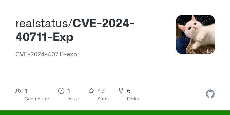 GitHub - realstatus/CVE-2024-40711-Exp: CVE-2024-40711-exp