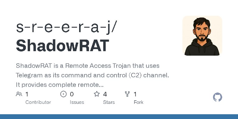 GitHub - s-r-e-e-r-a-j/ShadowRAT: ShadowRAT is a Remote Access Trojan that uses Telegram as its command and control (C2) channel.…