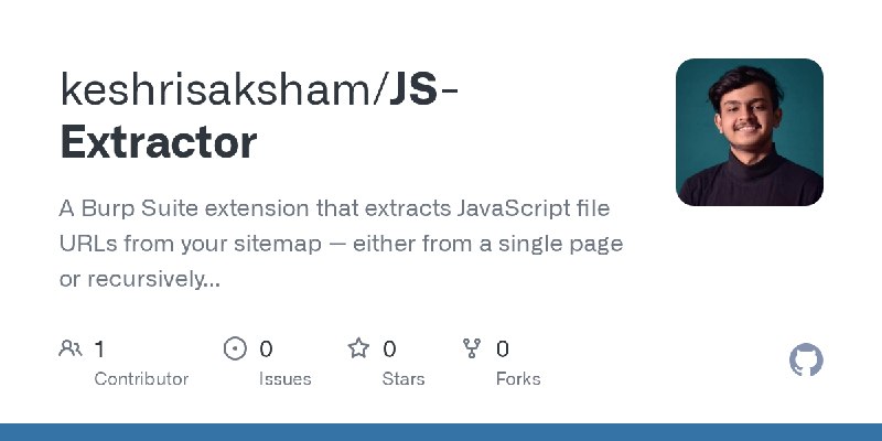 GitHub - keshrisaksham/JS-Extractor: A Burp Suite extension that extracts JavaScript file URLs from your sitemap — either from…