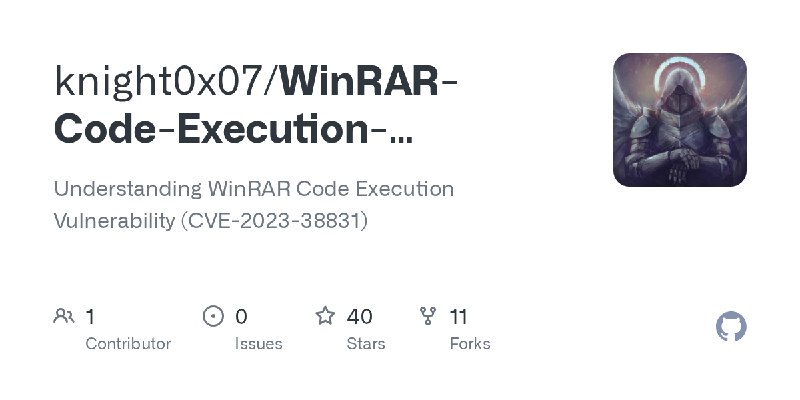 GitHub - knight0x07/WinRAR-Code-Execution-Vulnerability-CVE-2023-38831: Understanding WinRAR Code Execution Vulnerability (CVE…