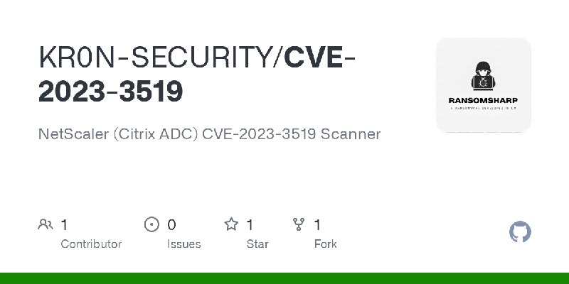 GitHub - KR0N-SECURITY/CVE-2023-3519: NetScaler (Citrix ADC) CVE-2023-3519 Scanner