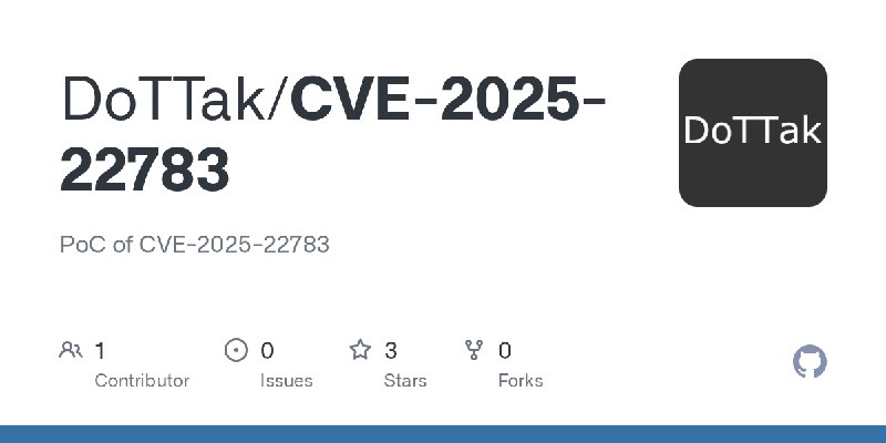 GitHub - DoTTak/CVE-2025-22783: PoC of CVE-2025-22783