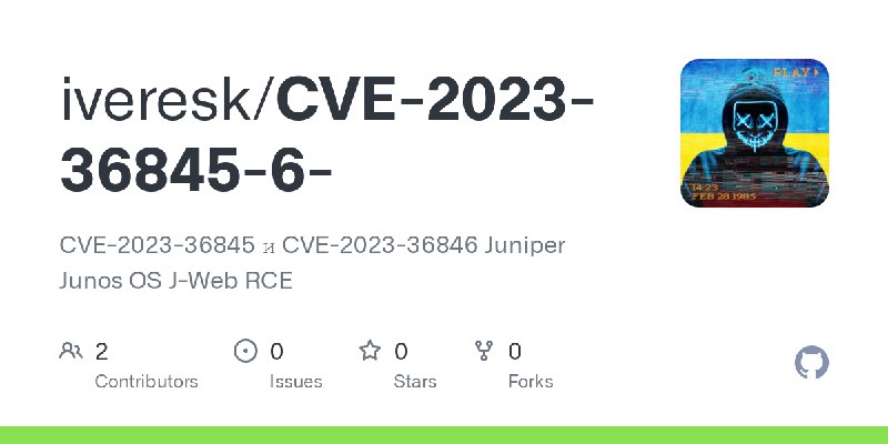 GitHub - iveresk/CVE-2023-36845-6-: CVE-2023-36845 и CVE-2023-36846 Juniper Junos OS J-Web RCE