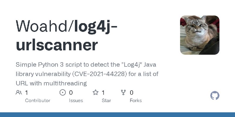 GitHub - Woahd/log4j-urlscanner: Simple Python 3 script to detect the 