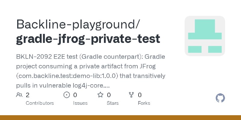 GitHub - Backline-playground/gradle-jfrog-private-test: BKLN-2092 E2E test (Gradle counterpart): Gradle project consuming a private…