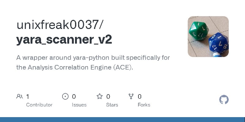 GitHub - unixfreak0037/yara_scanner_v2: A wrapper around yara-python built specifically for the Analysis Correlation Engine (ACE).