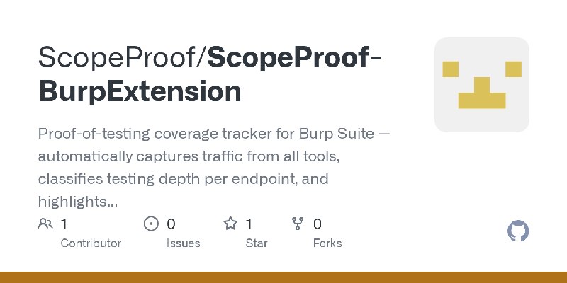GitHub - ScopeProof/ScopeProof-BurpExtension: Proof-of-testing coverage tracker for Burp Suite — automatically captures traffic…