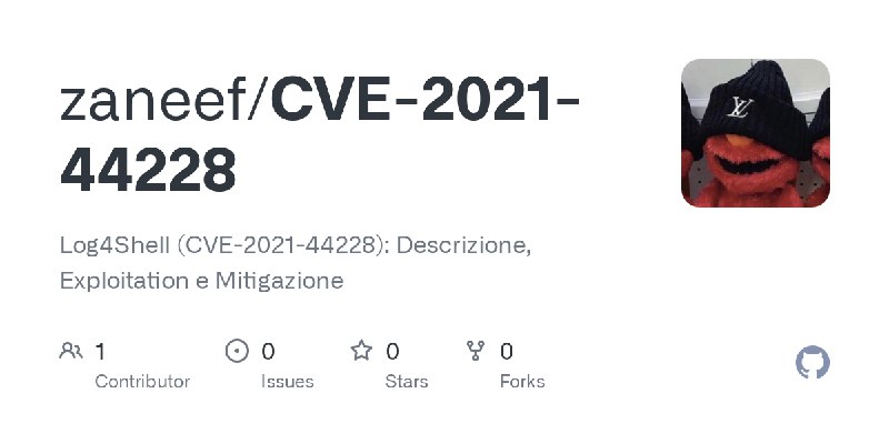 GitHub - zaneef/CVE-2021-44228: Log4Shell (CVE-2021-44228): Descrizione, Exploitation e Mitigazione