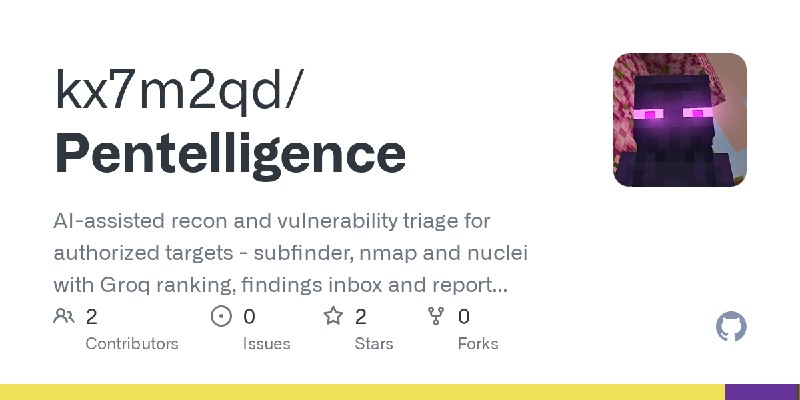 GitHub - kx7m2qd/Pentelligence: AI-assisted recon and vulnerability triage for authorized targets - subfinder, nmap and nuclei…