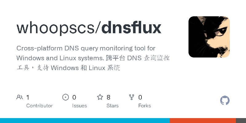 GitHub - whoopscs/dnsflux: Cross-platform DNS query monitoring tool for Windows and Linux systems.  跨平台 DNS 查询监控工具，支持 Windows 和…
