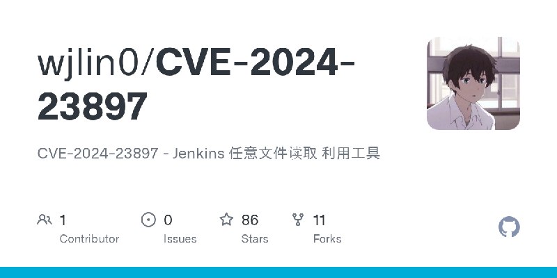 GitHub - wjlin0/CVE-2024-23897: CVE-2024-23897 - Jenkins 任意文件读取 利用工具