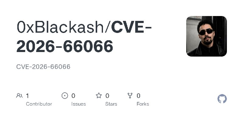 GitHub - 0xBlackash/CVE-2026-66066: CVE-2026-66066