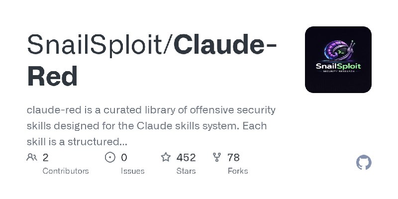 GitHub - SnailSploit/Claude-Red: claude-red is a curated library of offensive security skills designed for the Claude skills system.…