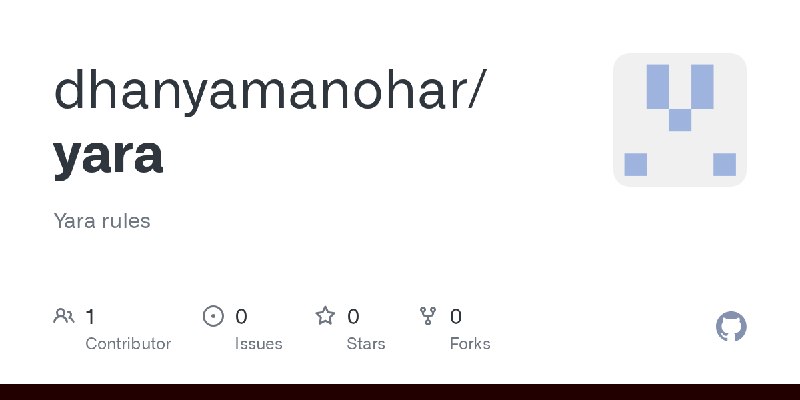 GitHub - dhanyamanohar/yara: Yara rules