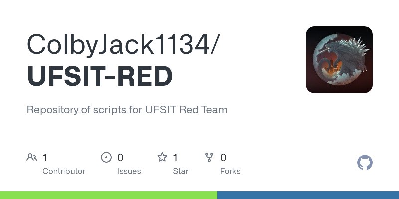 GitHub - ColbyJack1134/UFSIT-RED: Repository of scripts for UFSIT Red Team