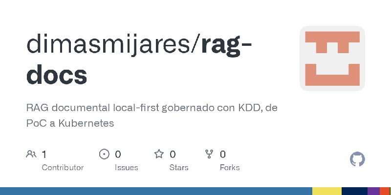 GitHub - dimasmijares/rag-docs: RAG documental local-first gobernado con KDD, de PoC a Kubernetes