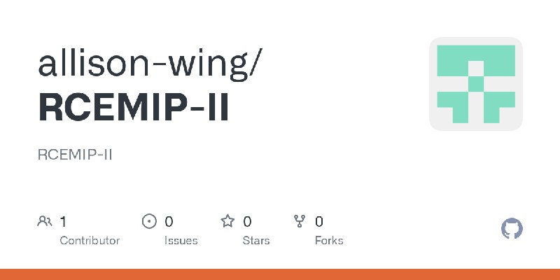 GitHub - allison-wing/RCEMIP-II: RCEMIP-II