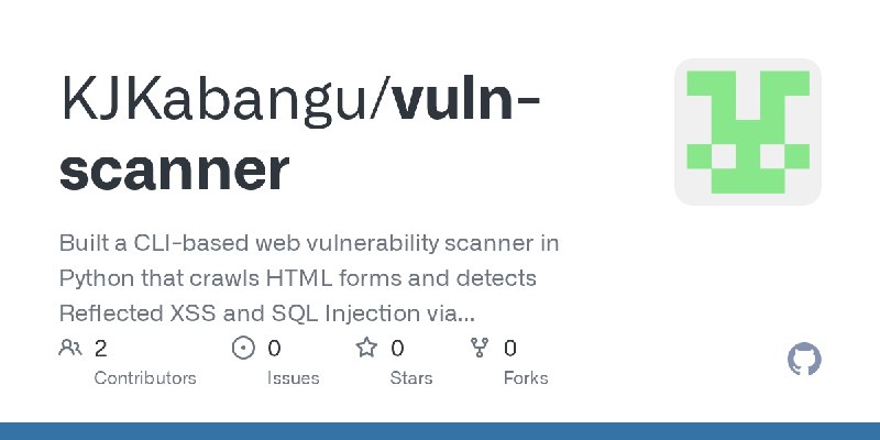 GitHub - KJKabangu/vuln-scanner: Built a CLI-based web vulnerability scanner in Python that crawls HTML forms and detects Reflected…
