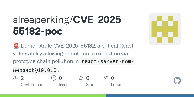 GitHub - slreaperking/CVE-2025-55182-poc: 🚨 Demonstrate CVE-2025-55182, a critical React vulnerability allowing remote code execution…