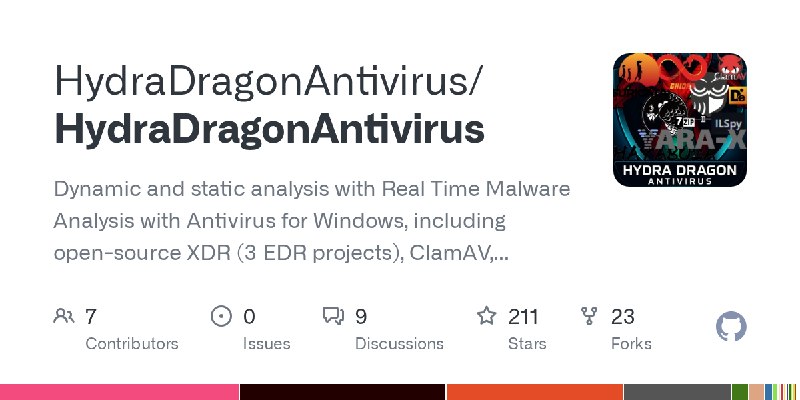 GitHub - HydraDragonAntivirus/HydraDragonAntivirus: Dynamic and static analysis with Real Time Malware Analysis with Antivirus…