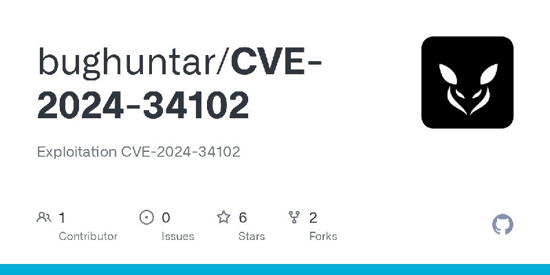 GitHub - bughuntar/CVE-2024-34102: Exploitation CVE-2024-34102