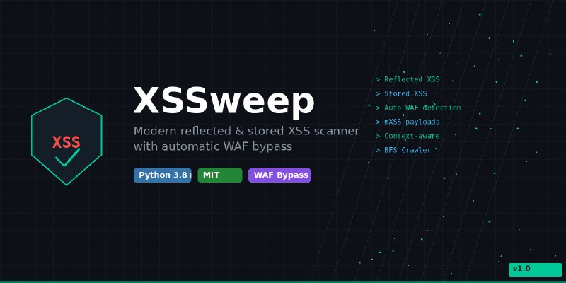 GitHub - Calimeg/XSSweep: Modern reflected & stored XSS scanner with automatic WAF bypass. Python 3.8+