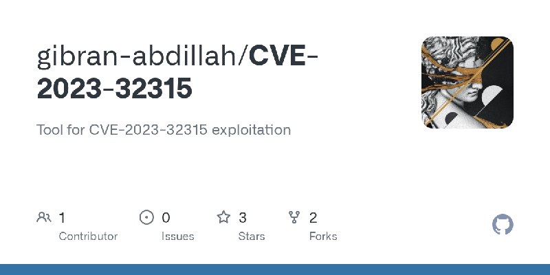 GitHub - gibran-abdillah/CVE-2023-32315: Tool for CVE-2023-32315 exploitation