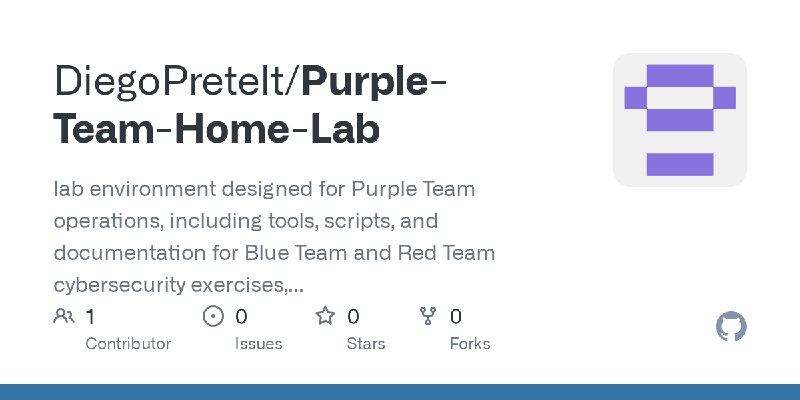 GitHub - DiegoPretelt/Purple-Team-Home-Lab: lab environment designed for Purple Team operations, including tools, scripts, and…
