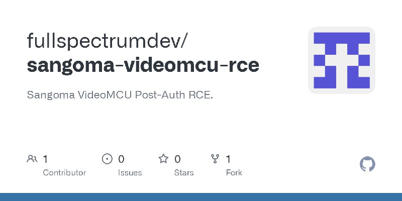 GitHub - fullspectrumdev/sangoma-videomcu-rce: Sangoma VideoMCU Post-Auth RCE.