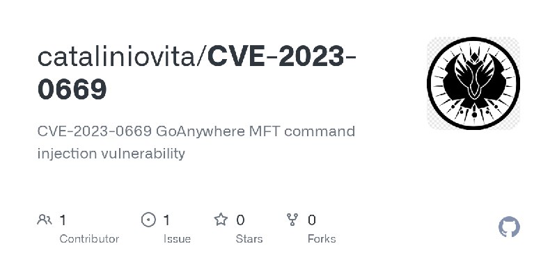 GitHub - cataliniovita/CVE-2023-0669: CVE-2023-0669 GoAnywhere MFT command injection vulnerability
