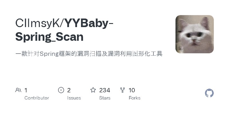 GitHub - CllmsyK/YYBaby-Spring_Scan: 一款针对Spring框架的漏洞扫描及漏洞利用图形化工具