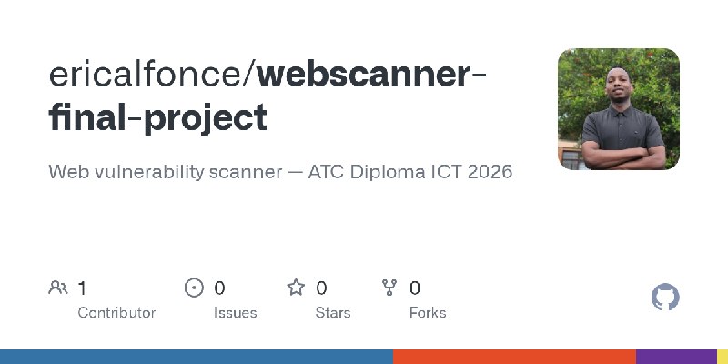 GitHub - ericalfonce/webscanner-final-project: Web vulnerability scanner — ATC Diploma ICT 2026
