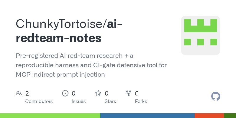 GitHub - ChunkyTortoise/ai-redteam-notes: Pre-registered AI red-team research + a reproducible harness and CI-gate defensive tool…