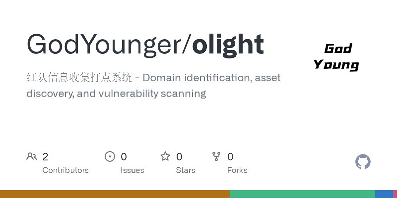 GitHub - GodYounger/olight: 红队信息收集打点系统 - Domain identification, asset discovery, and vulnerability scanning