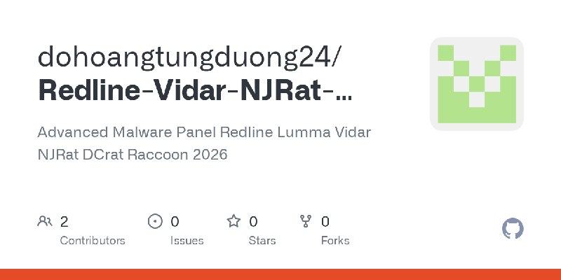 GitHub - dohoangtungduong24/Redline-Vidar-NJRat-Raccoon-C2-Panel: Advanced Malware Panel Redline Lumma Vidar NJRat DCrat Raccoon…